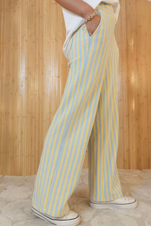 Shoreditch Stripe Lounge Flare Trouser Lemonade & Iceberg /15=